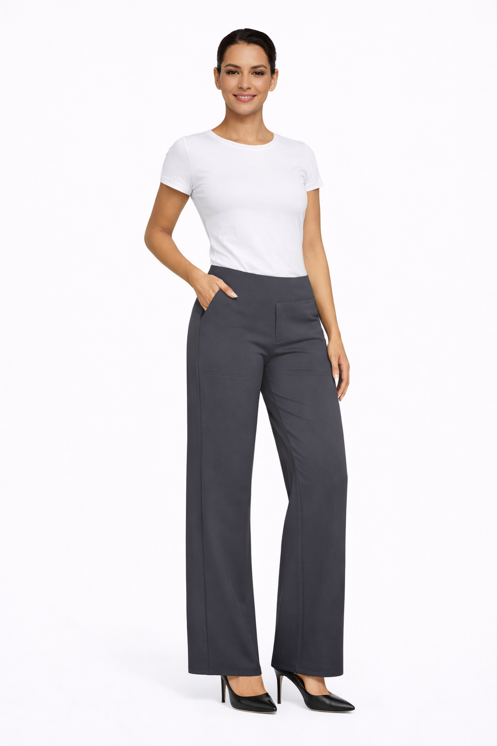 MARÍA PANTALONES DE TEJIDO ELÁSTICO TRANSPIRABLE